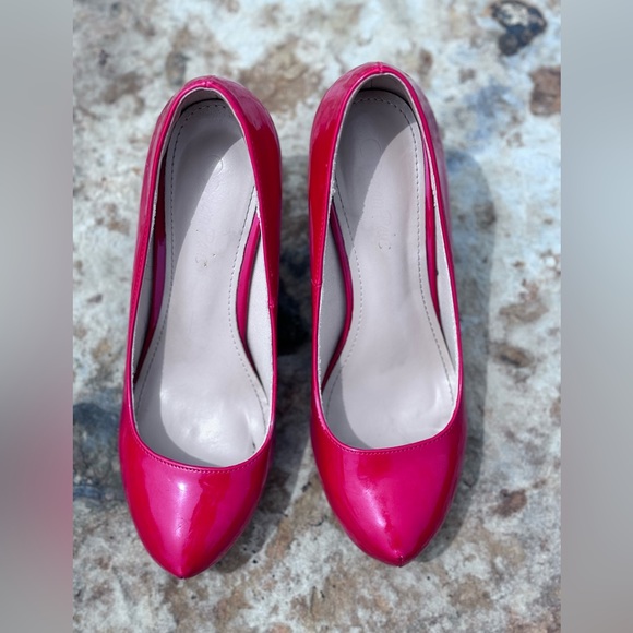 Patent Leather Red Platform Stilettos Heels Flight Attendant Shoes Size 7 💗 - Picture 2 of 5